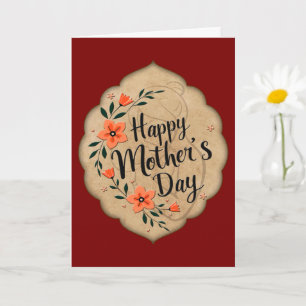 Cartão Happy Mother’s Day – Vintage Floral Badge