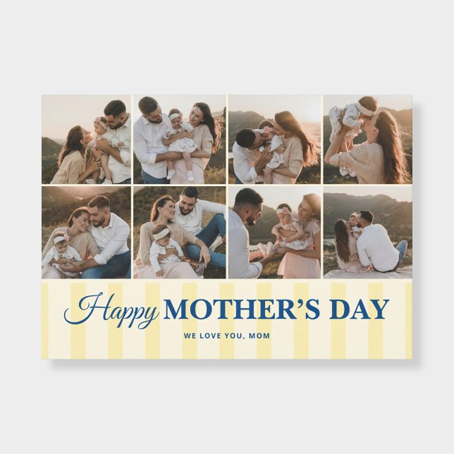 Cartão Happy Mothers Day 8 Photo Flat Greeting Card (Criador carregado)