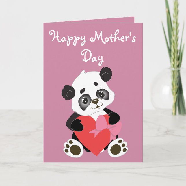 Cartão Happy Mother's Day Baby Panda (Frente)