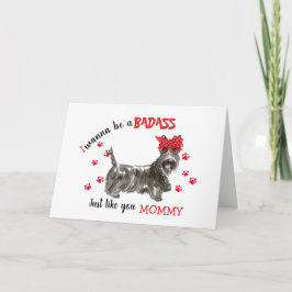 Cartão Happy Mother's Day Badass Scottish Terrier Dog