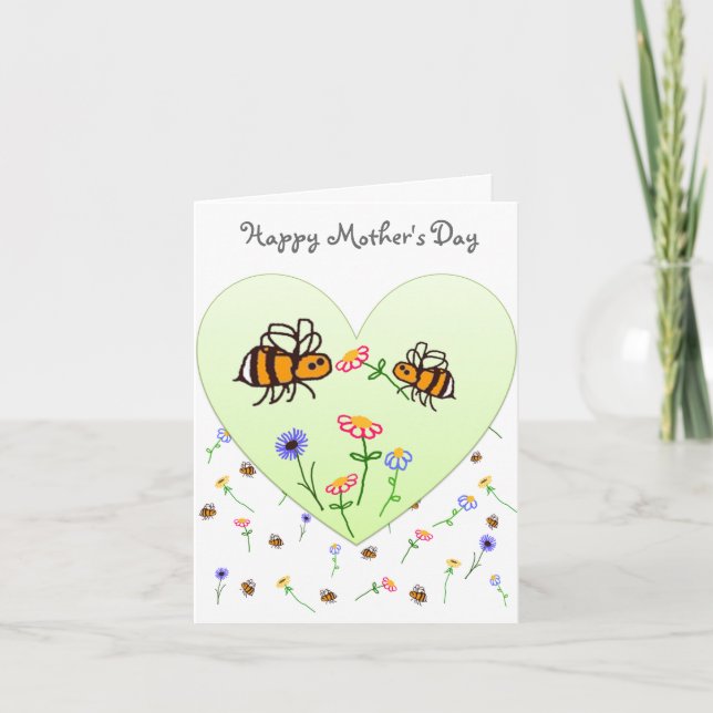 Cartão Happy Mother's Day BuzzAboutBees Greeting Card (Frente)
