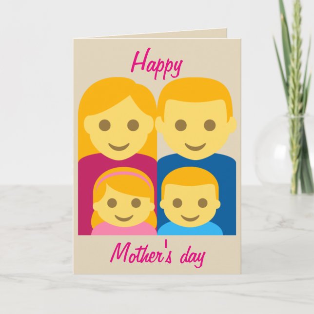 Cartão Happy Mother's Day Emoji (Frente)