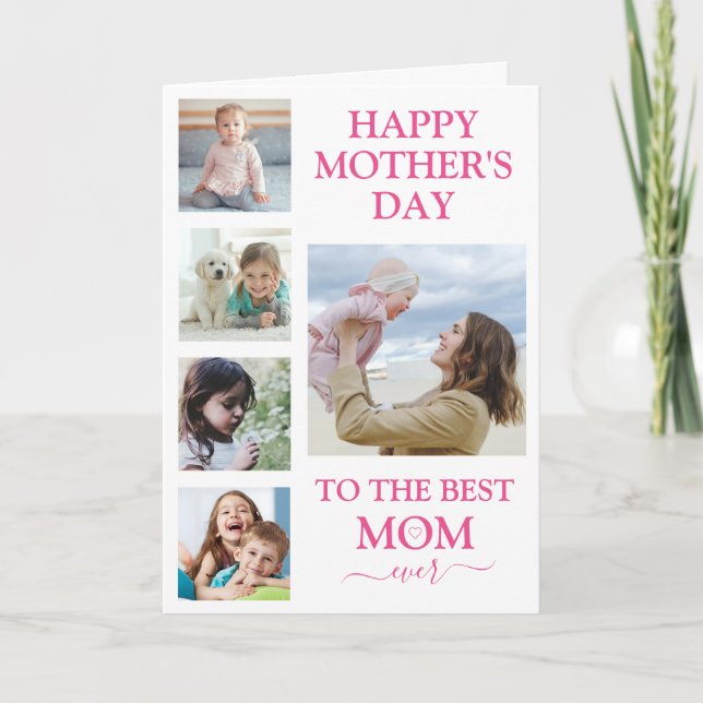 Cartão Happy Mother's Day Family Photo Collage (Frente)
