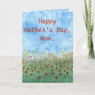 Cartão Happy Mothers Day Field of Red Poppies Cards