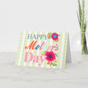 Cartão Happy Mother's Day Floral Greeting Card