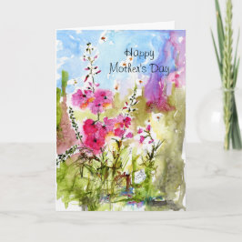 Cartão Happy Mother's Day Floral Watercolor Card