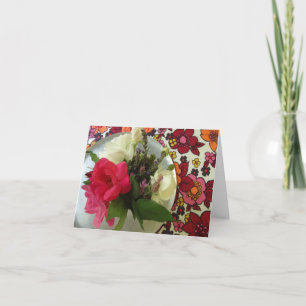 Cartão Happy Mother's Day: Flowers &  Vintage  Fabric