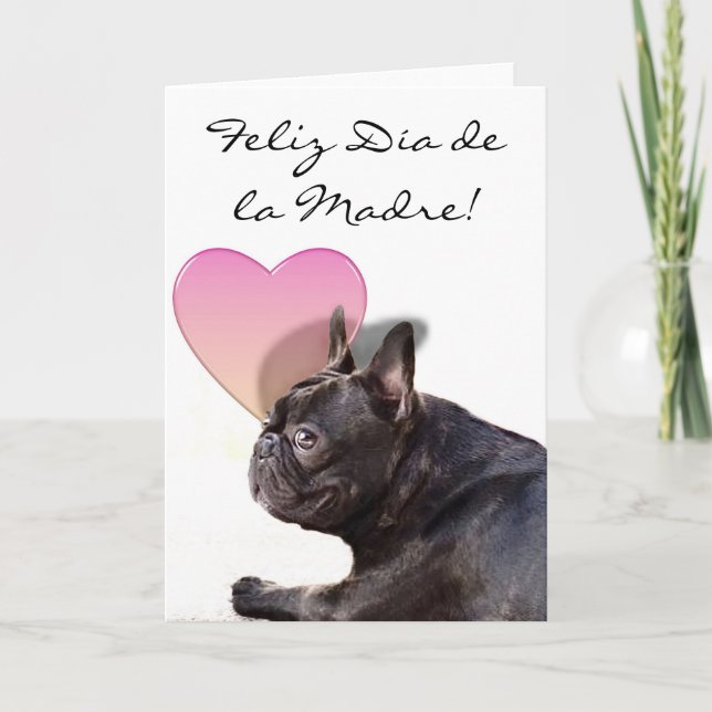Cartão Happy Mother's day French bulldog greeting card (Frente)