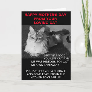 Cartão Happy Mother's Day from the cat Card