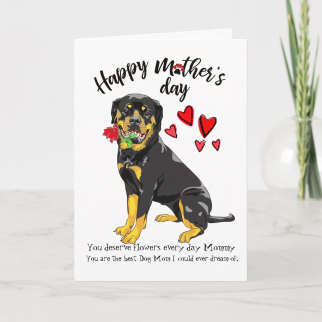 Cartão Happy Mother's Day from your Loving Rottweiler (Frente)