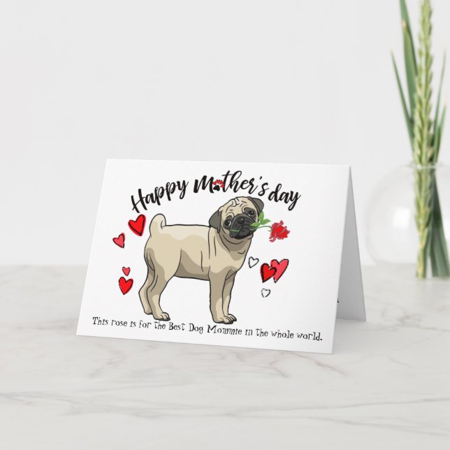 Cartão Happy Mother's Day from your Pug Dog (Frente)