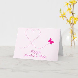 Cartão Happy Mother's Day - Love Heart - Butterfly