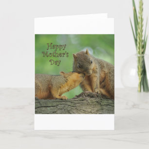 Cartão Happy Mother's Day - Mom and Baby Squirrel