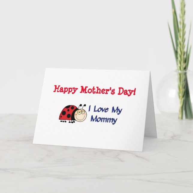 Cartão Happy Mothers Day Mommy - Ladybug (Frente)