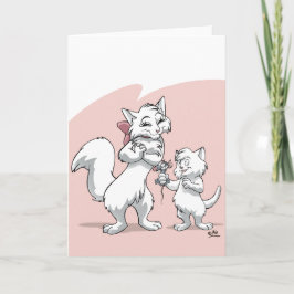 Cartão Happy Mother's Day!! Mum cat and kitten
