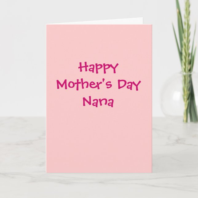 Cartão Happy Mother's Day Nana card (Frente)
