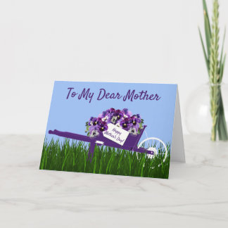 Cartão Happy Mother's Day Pansies Greeting Card