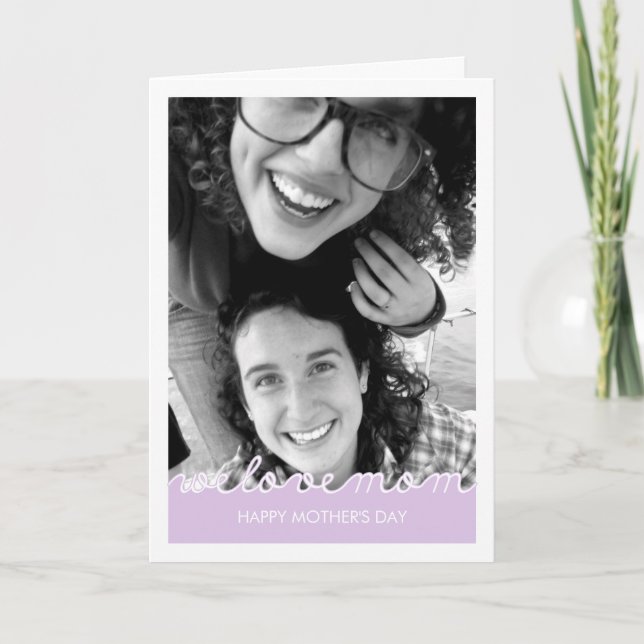 Cartão Happy Mothers Day Photo Love Mom Cut Outs Lavender (Frente)