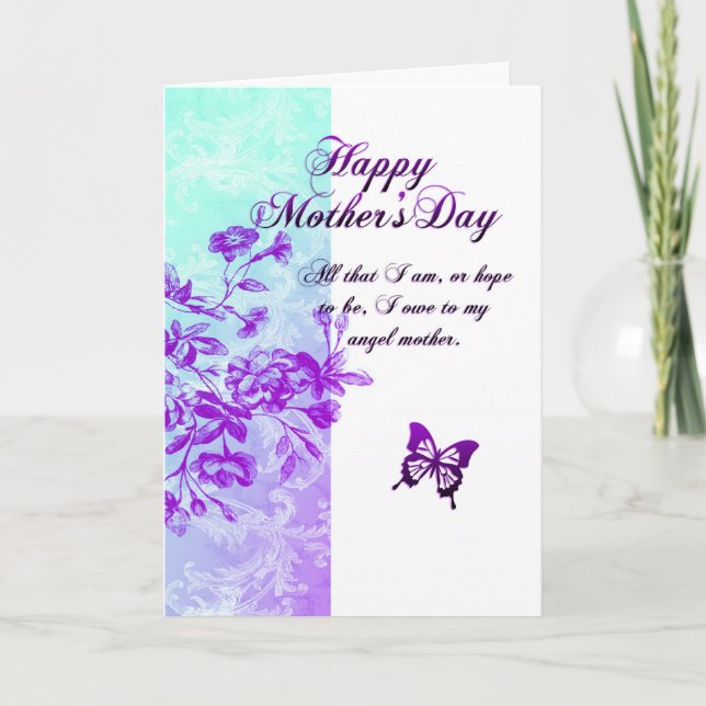 Cartão Happy Mother's Day (purple) (Frente)