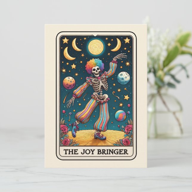 Cartão Happy Mother's Day Skeleton Joy Bringer Tarot (Em pé/Frente)