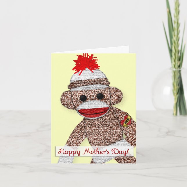 Cartão "Happy Mother's Day!" Sock Monkey Tattoo card note (Frente)