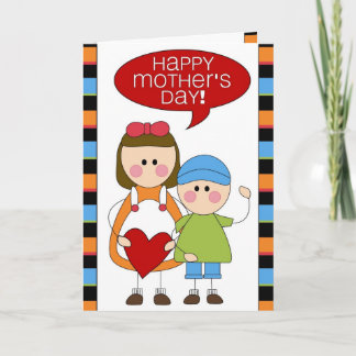 Cartão happy mother's day (son & daughter)