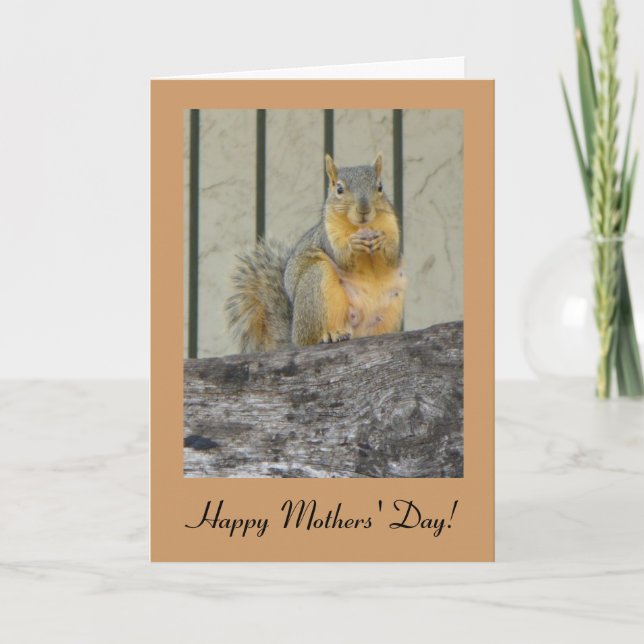 Cartão Happy Mothers' Day Squirrel Card (Frente)