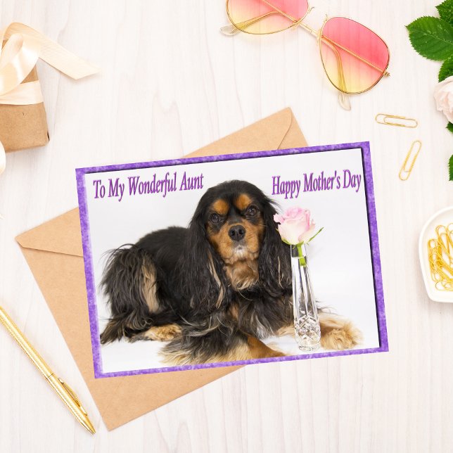 Cartão Happy Mother's Day To My Aunt Dog Card (Criador carregado)