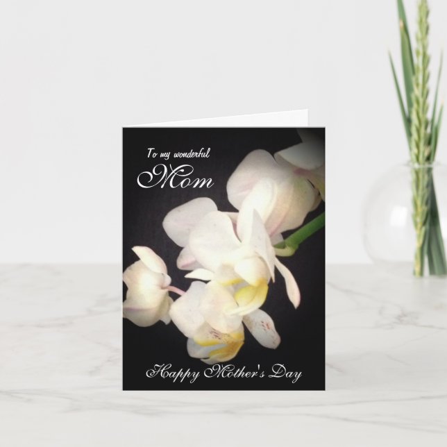 Cartão Happy Mother's Day White Orchid Card (Frente)