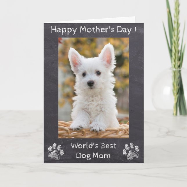 Cartão Happy Mothers Day - World's Best Dog Mom - Photo (Frente)