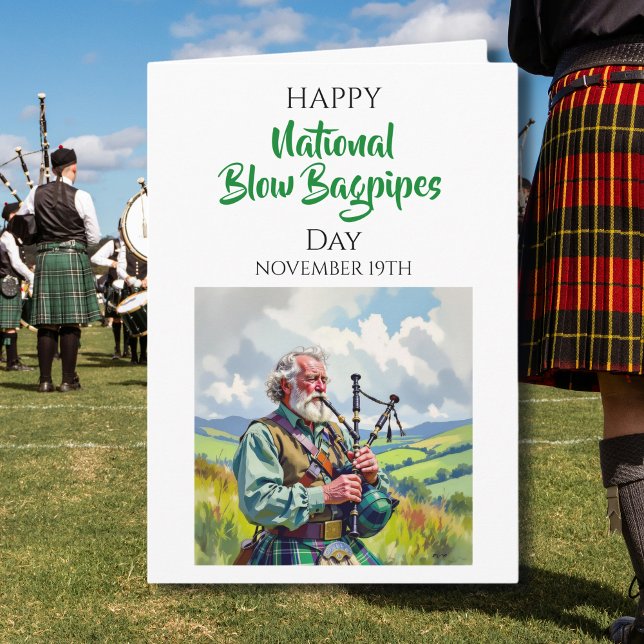 Cartão Happy National Bagpipes Day | November 19th (Criador carregado)