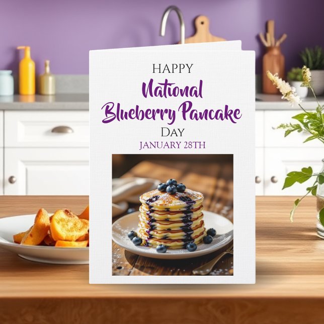 Cartão Happy National Blueberry Pancake Day! Jan 28th (Criador carregado)