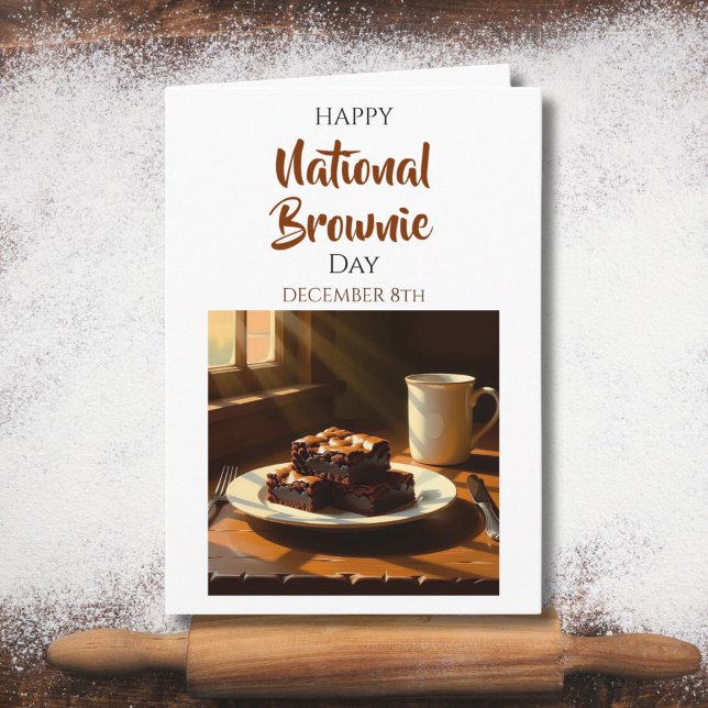 Cartão Happy National Brownie Day | Dec 8th (Criador carregado)