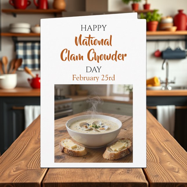 Cartão Happy National Clam Chowder Day | Feb 25th (Criador carregado)