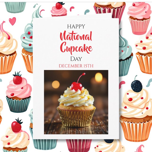 Cartão Happy National Cupcake Day | December 15th (Criador carregado)