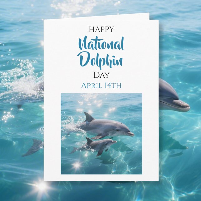 Cartão Happy National Dolphin Day | April 14th (Criador carregado)