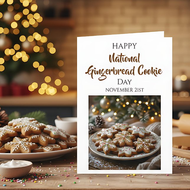 Cartão Happy National Gingerbread Cookie Day | Nov 21st (Criador carregado)