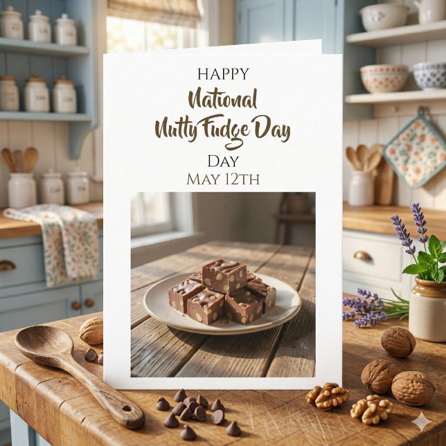 Cartão Happy National Nutty Fudge Day | May 12th (Criador carregado)