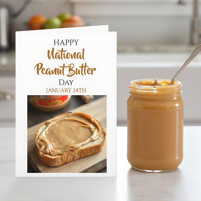 Cartão Happy National Peanut Butter Day | January 24th (Criador carregado)