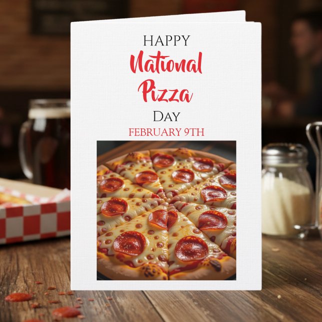 Cartão Happy National Pizza Day | February 9th (Criador carregado)