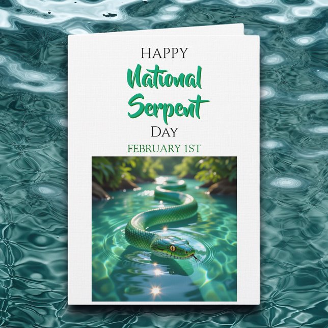Cartão Happy National Serpent Day | February 1st (Criador carregado)