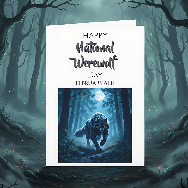 Cartão Happy National Werewolf Day | February 6th (Criador carregado)