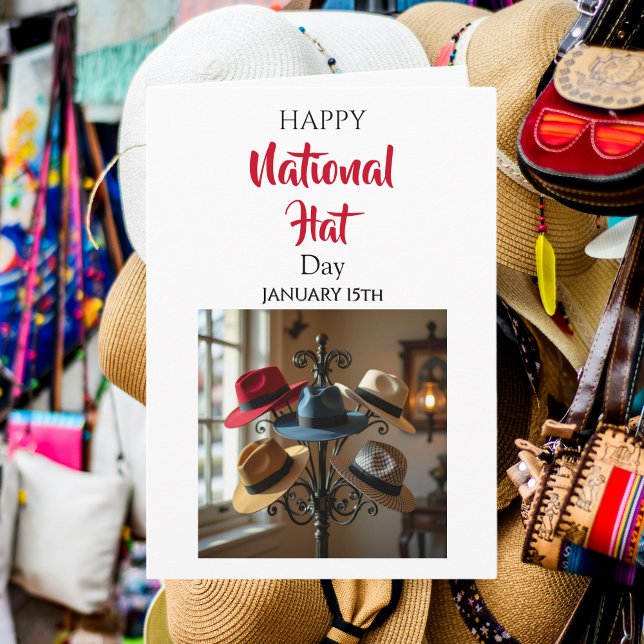 Cartão Happy Natoinal Hat Day | January 15th  (Criador carregado)