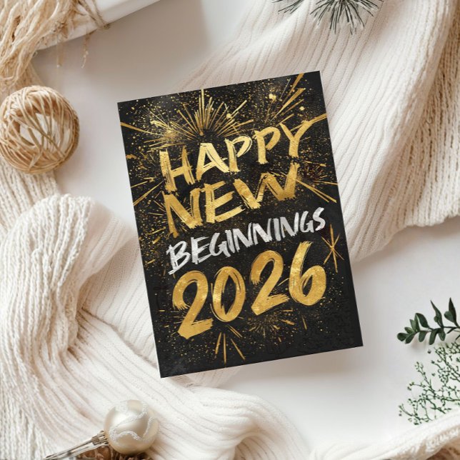 Cartão Happy new beginnings 2026 card (Criador carregado)