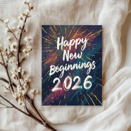 Cartão Happy new beginnings 2026 card