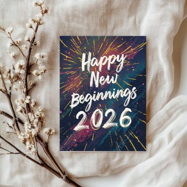 Cartão Happy new beginnings 2026 card (Criador carregado)