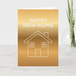 Cartão Happy New Home - Gold Gradient background 