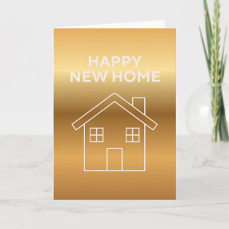 Cartão Happy New Home - Gold Gradient background 
