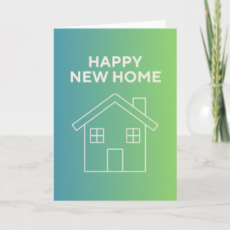 Cartão Happy New Home with Green Gradient Background