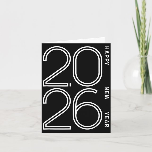 Cartão Happy New Year 2026 Celebration Eve Party Men Wome (Frente)